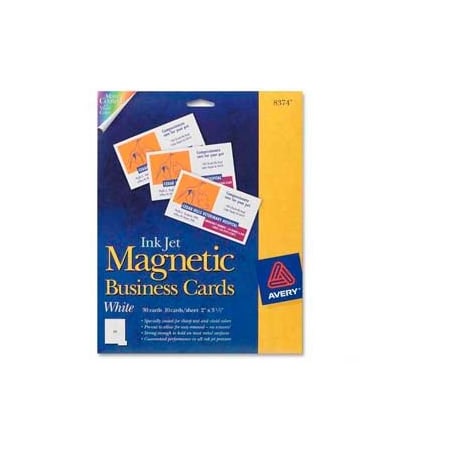 Avery Avery Business Card, 2" x 3-1/2", Matte, White, 30 Cards/Pack 8374